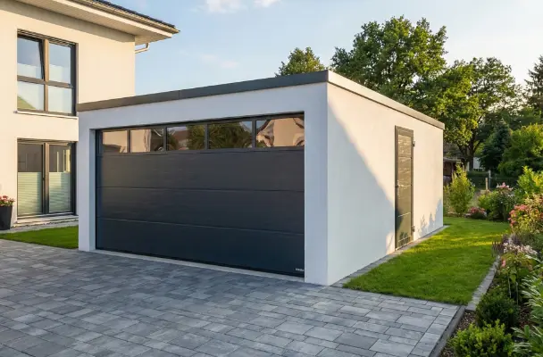 Fertiggarage mit Sektionaltor