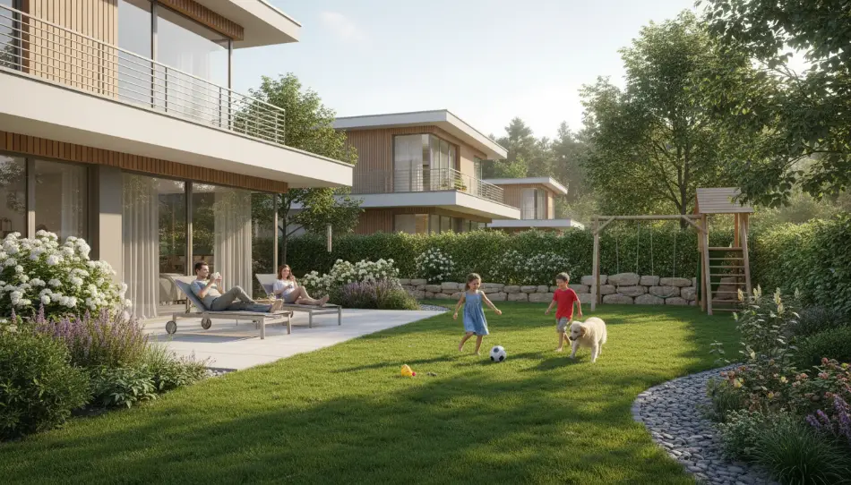 Visualisierung einer Gartenszene