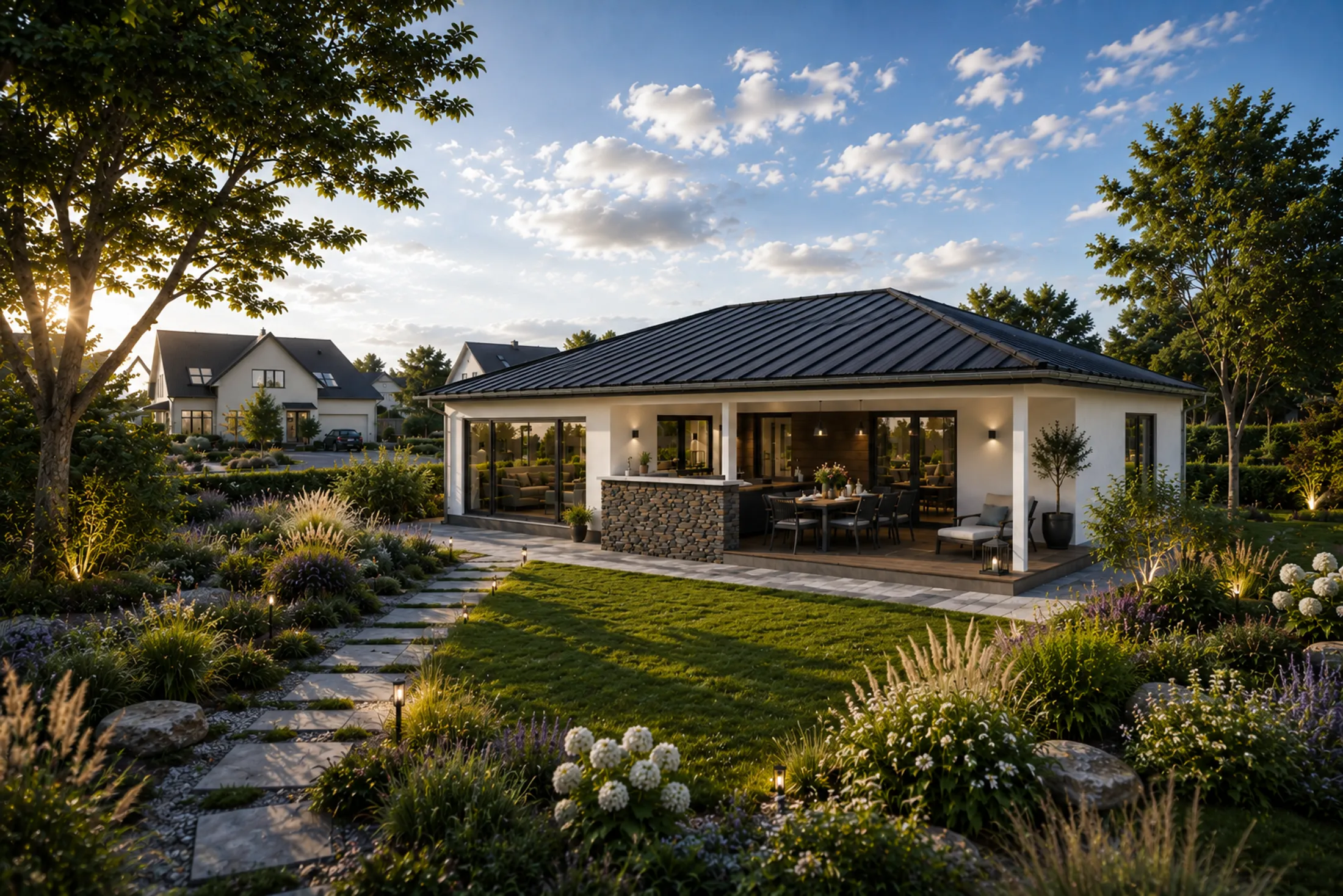 Quadra 127 – Winkelbungalow · Walmdach