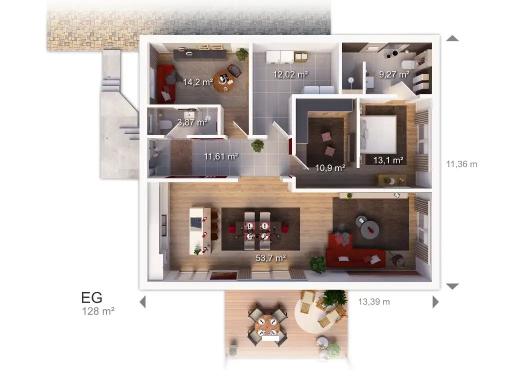 Grundriss Bungalow REPOS 128